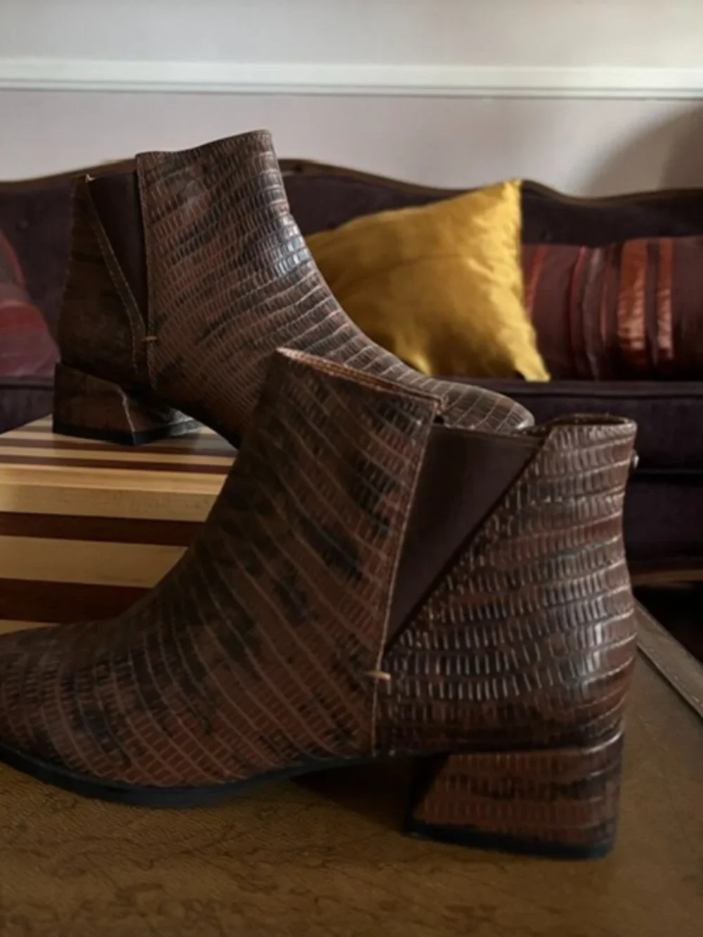 Franco Sarto Snakeskin Booties, sz. 6, Never worn